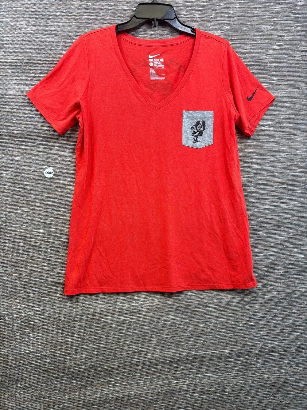 Ohio State Buckeyes Shirt Womens XL Red NCAA Football Nike V Neck Tee Tri Blend